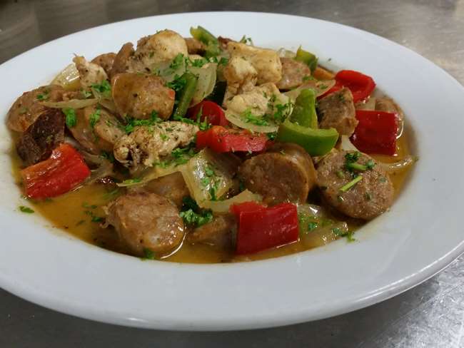 Chicken & Sausage Vesuvio (serves 8)